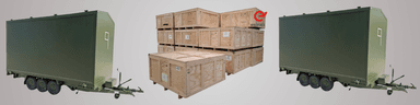 Gran liquidación de Remolques Modulares marca Brian James más cajas de embalaje industrial